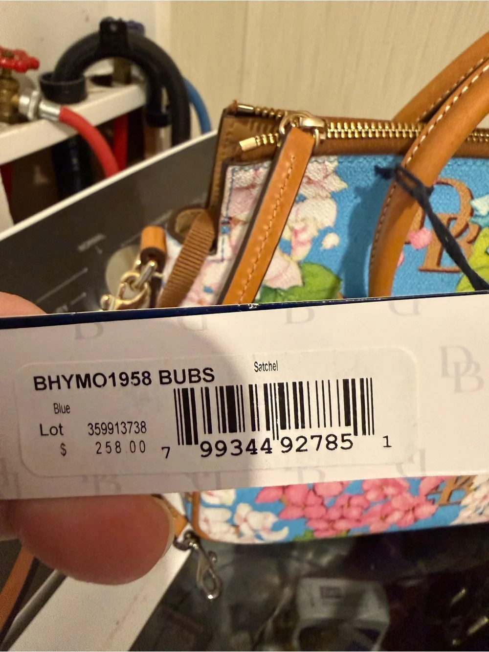Dooney and bourke small blue hydrangea satchel nwt